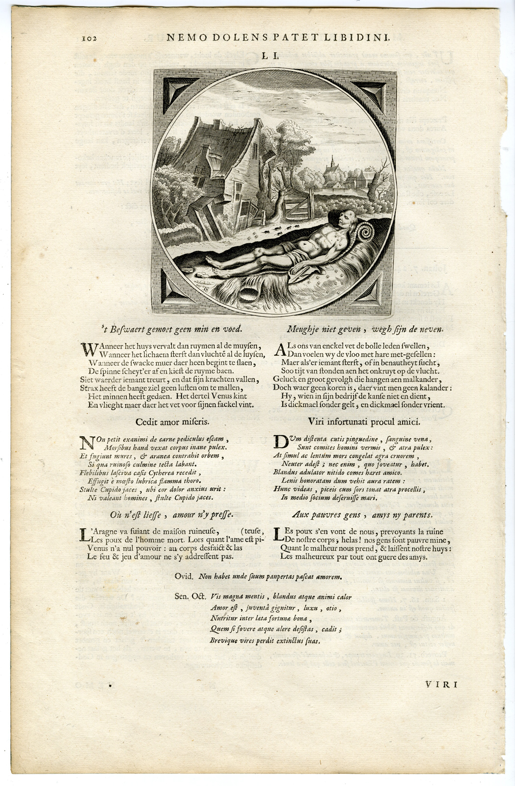 , Antique Print-PROVERB-DEATH-DESTRUCTION-Jacob Cats-1655, Pictura Antique Prints