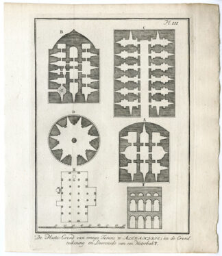 Antique Print-ALEXANDRIA-EGYPT-AQUEDUCT-TOWER-PLAN-ARCHITECTURE-Pococke-1776