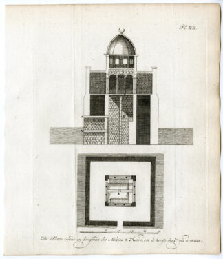 Antique Print-EGYPT-CAIRO-AMRAH MOSQUE-PLAN-SARCOPHAGUS-Pococke-1776