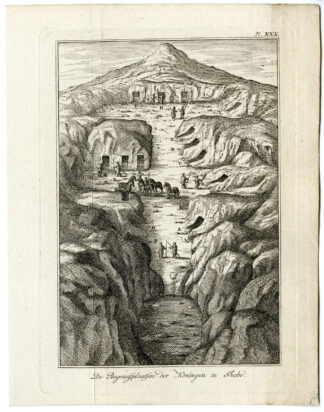 3 Antique Prints-EGYPT-THEBES-CEMETERY-GRAVE-KINGS-PLAN-Pococke-1776