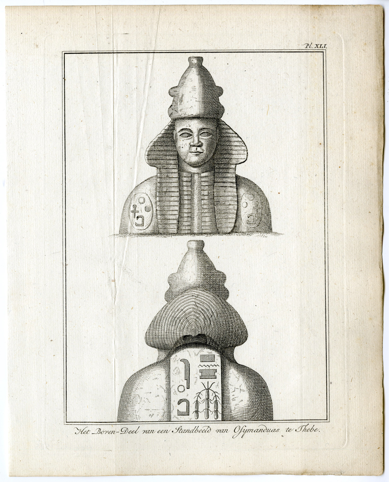 , 4 Antique Prints-RAMNESSEUM-THEBES-EGYPT-PLAN-Pococke-1776, Pictura Antique Prints