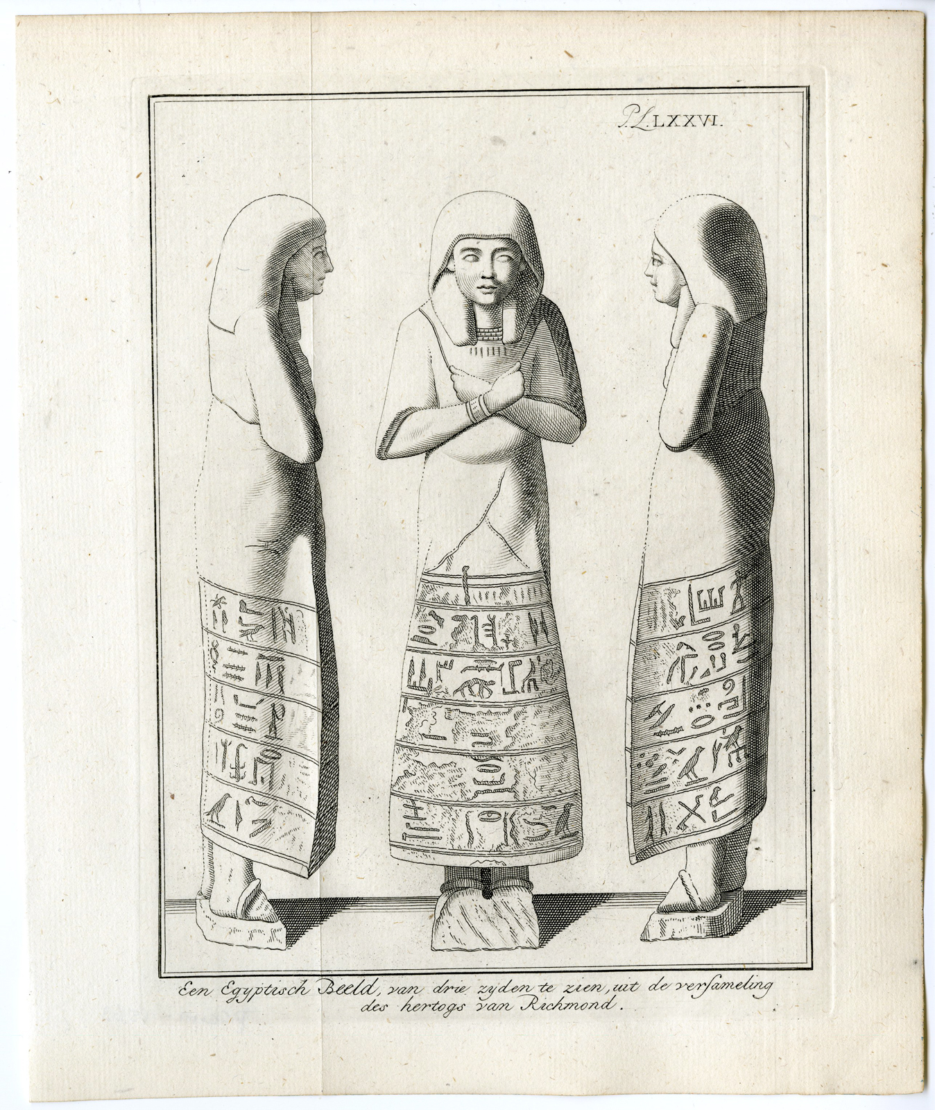 , Antique Print-EGYPT-ANCIENT STATUE-COLLECTION-DUKE-RICHMOND-Pococke-1776, Pictura Antique Prints