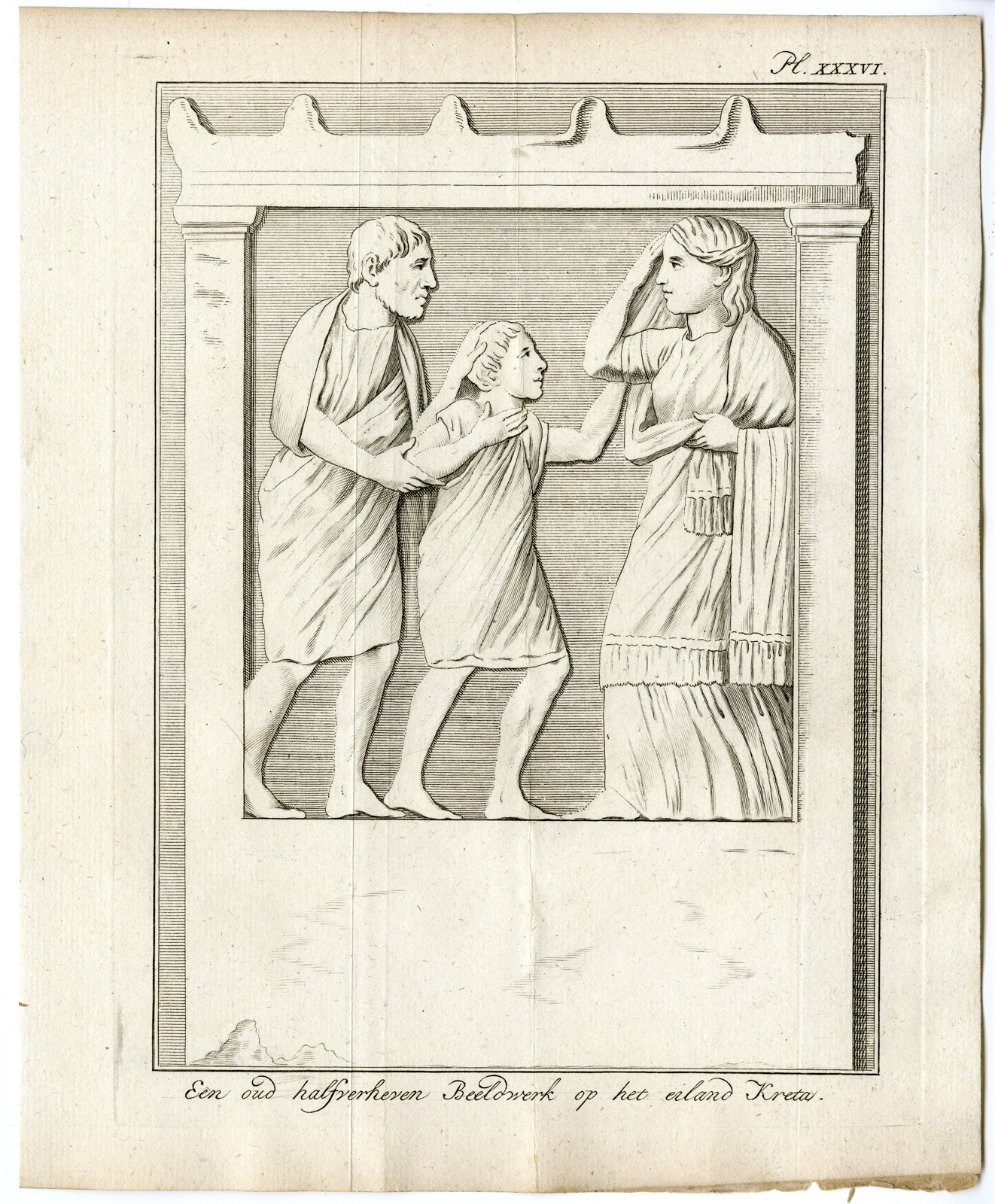 , Antique Print-GREECE-CRETE-SCULPTURE-CANDIA-Pococke-1776, Pictura Antique Prints