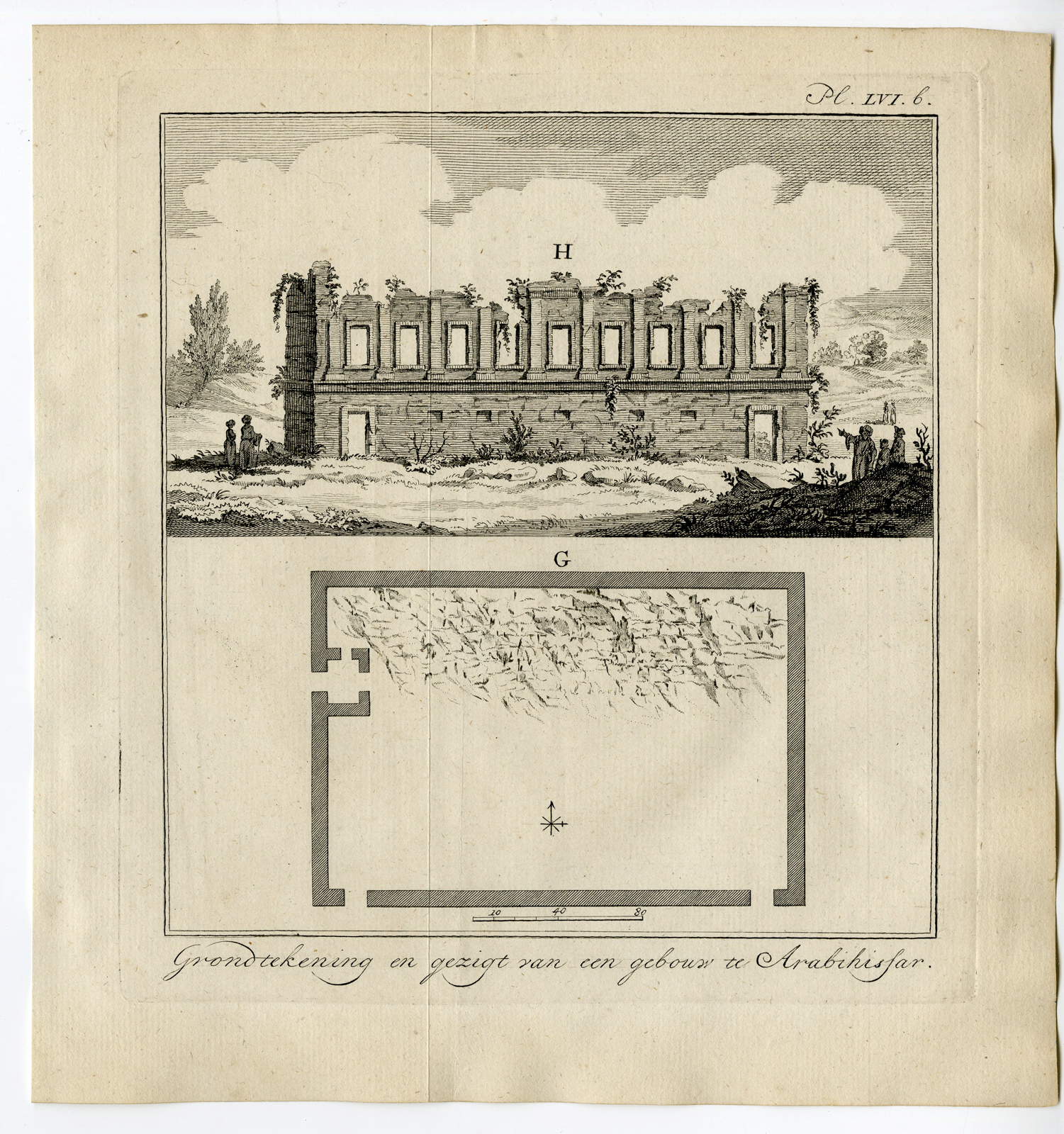 Pcom 1642a 416x443 Antique Print-GREECE-ARABIHISSAR-ALINDA-ANCIENT BUILDING-Pococke-1776