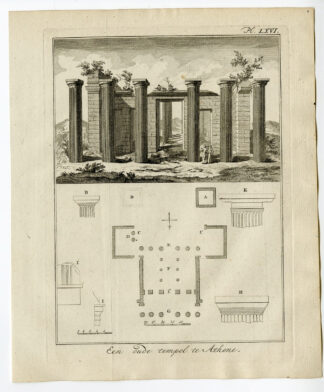Antique Print-GREECE-ATHENS-OLD TEMPLE-VIEW-PLAN-Pococke-1776
