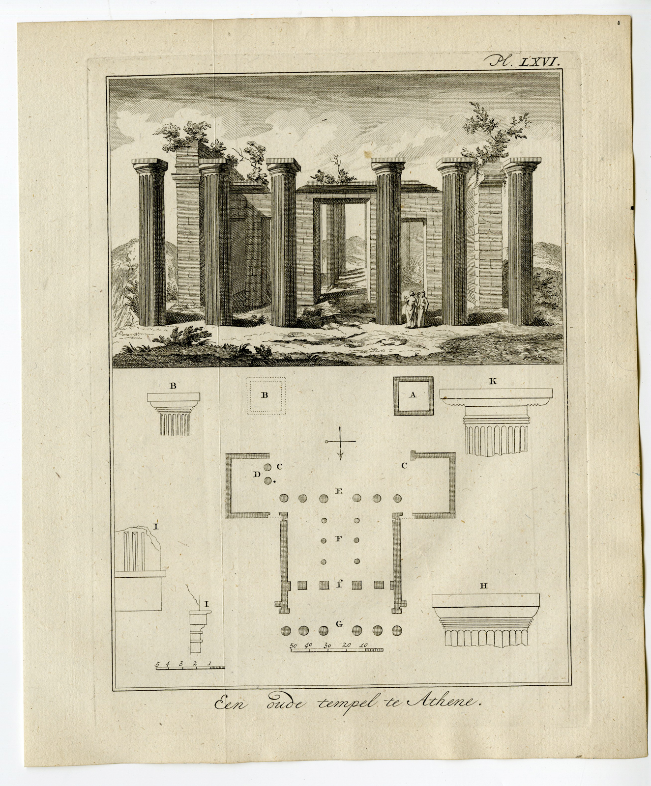 Pcom 1655a 416x503 Antique Print-GREECE-ATHENS-OLD TEMPLE-VIEW-PLAN-Pococke-1776