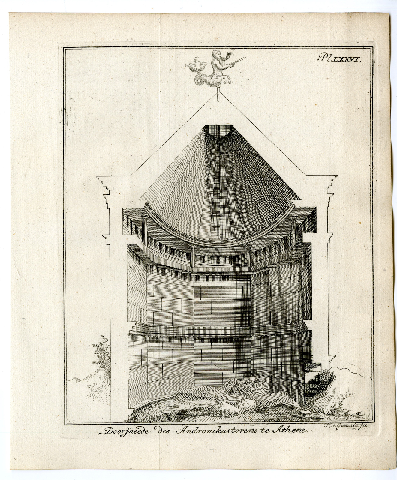Pcom 1665a 416x503 2 Antique Prints-GREECE-ATHENS-TOWER OF THE WINDS-ANDRONIKOS-Pococke-1776 - Image 2