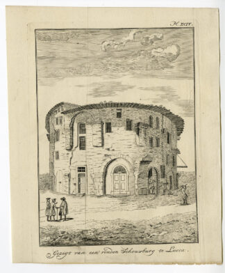 2 Antique Prints-ITALY-ROUND THEATER-THEATRE-LUCCA-Pococke-1776