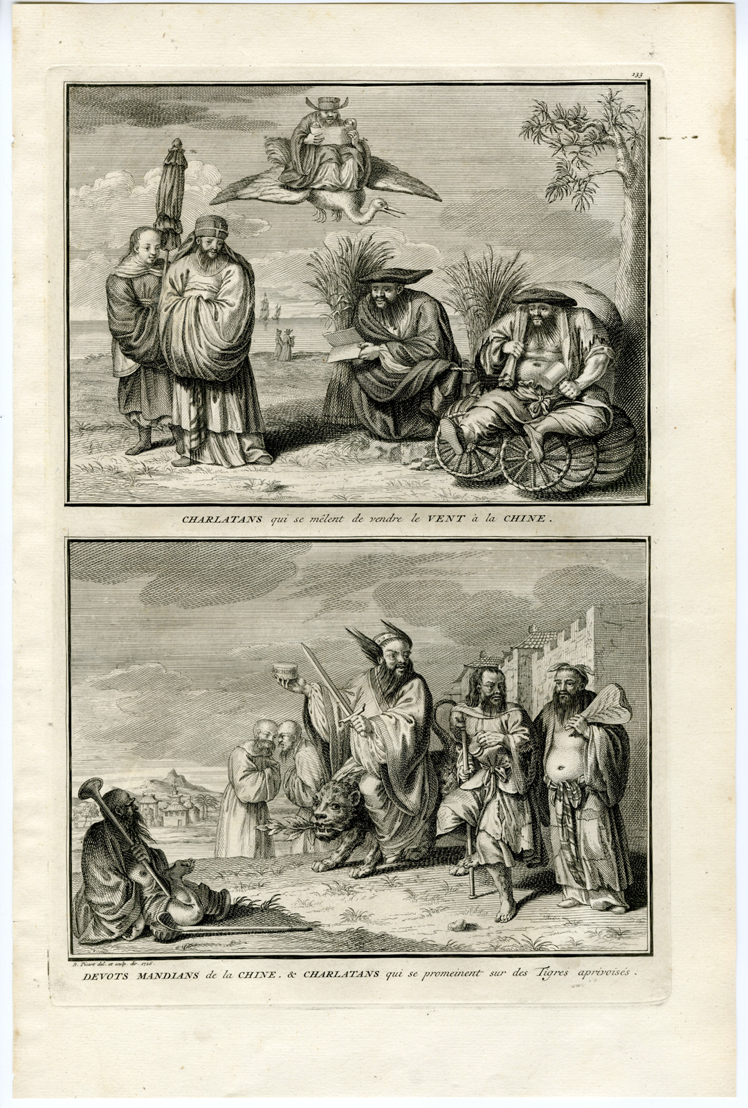 , Antique Print-CHINA-MENDIAN-CHARLATANS-Picart-1727, Pictura Antique Prints