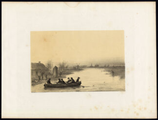 Antique Satire Print-REST-WORK-BOAT-MILL-Ver Huell-1873