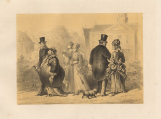 Antique Satire Print-OPPOSITES IN MARRIAGE AND PREVIOUS DATES-Ver Huell-1873