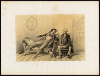 Antique Satire Print-SMOKE-CIGAR-SMOKING ALLEGORY-ADVANTAGES-Ver Huell-1873