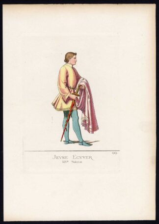 Antique Print-SQUIRE-KNIGHT-ITALY-MIDDLE AGES-PLATE 99-Bonnard-Mercuri-1860
