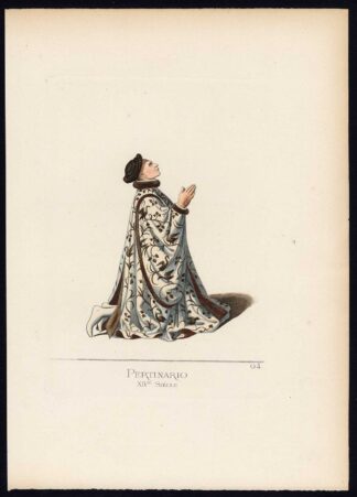 Antique Print-PERTINARIO-NOBLEMAN-ITALY-MIDDLE AGES-PL 94-Bonnard-Mercuri-1860