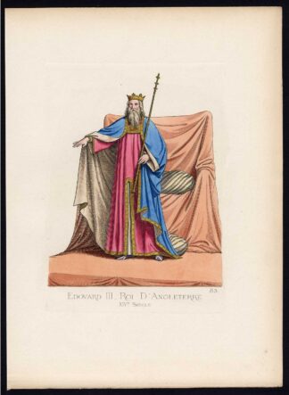 Antique Print-EDWARD III-KING-ENGLAND-MIDDLE AGES-PLATE 83-Bonnard-Mercuri-1860