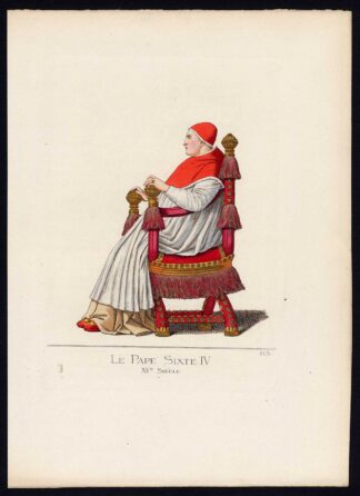 Antique Print-POPE SIXTUS IV-MIDDLE AGES-COSTUME-PLATE 115-Bonnard-Mercuri-1860