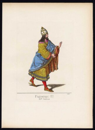 Antique Print-FREDERICK III-RENAISSANCE-COSTUME-PLATE 121-Bonnard-Mercuri-1860
