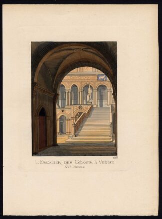 Antique Print-VENICE-GIANT'S STAIRCASE-ITALY-PLATE 128-Bonnard-Mercuri-1860
