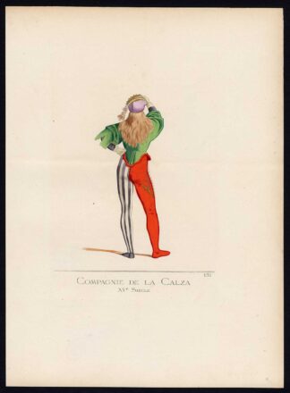 Antique Print-VENICE-CALZA SOCIETY-ITALY-COSTUME-PLATE 131-Bonnard-Mercuri-1860