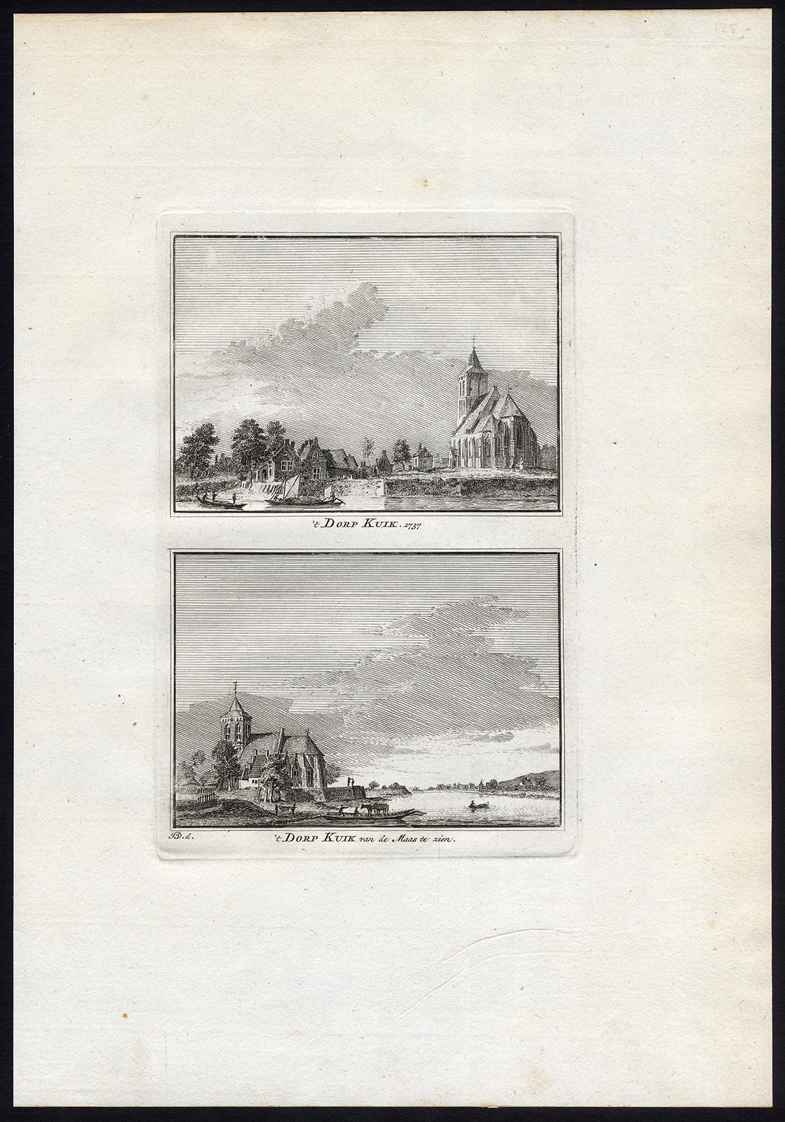 , Antique Print-CUIJK-MAAS-VILLAGE-Spilman-De Beijer-1746, Pictura Antique Prints