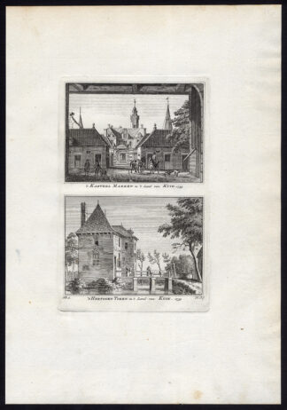 Antique Print-CUIJK-CASTLE MAKKEN-DUKES TOWER-Spilman-De Beijer-1746