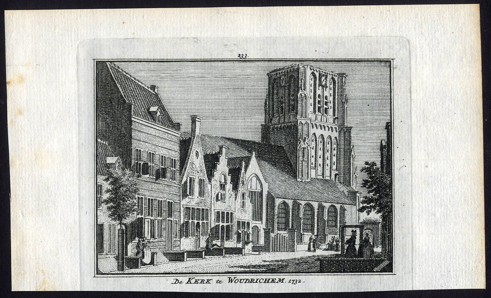 , Antique Print-WOUDRICHEM-CHURCH-Spilman-De Beijer-1746, Pictura Antique Prints