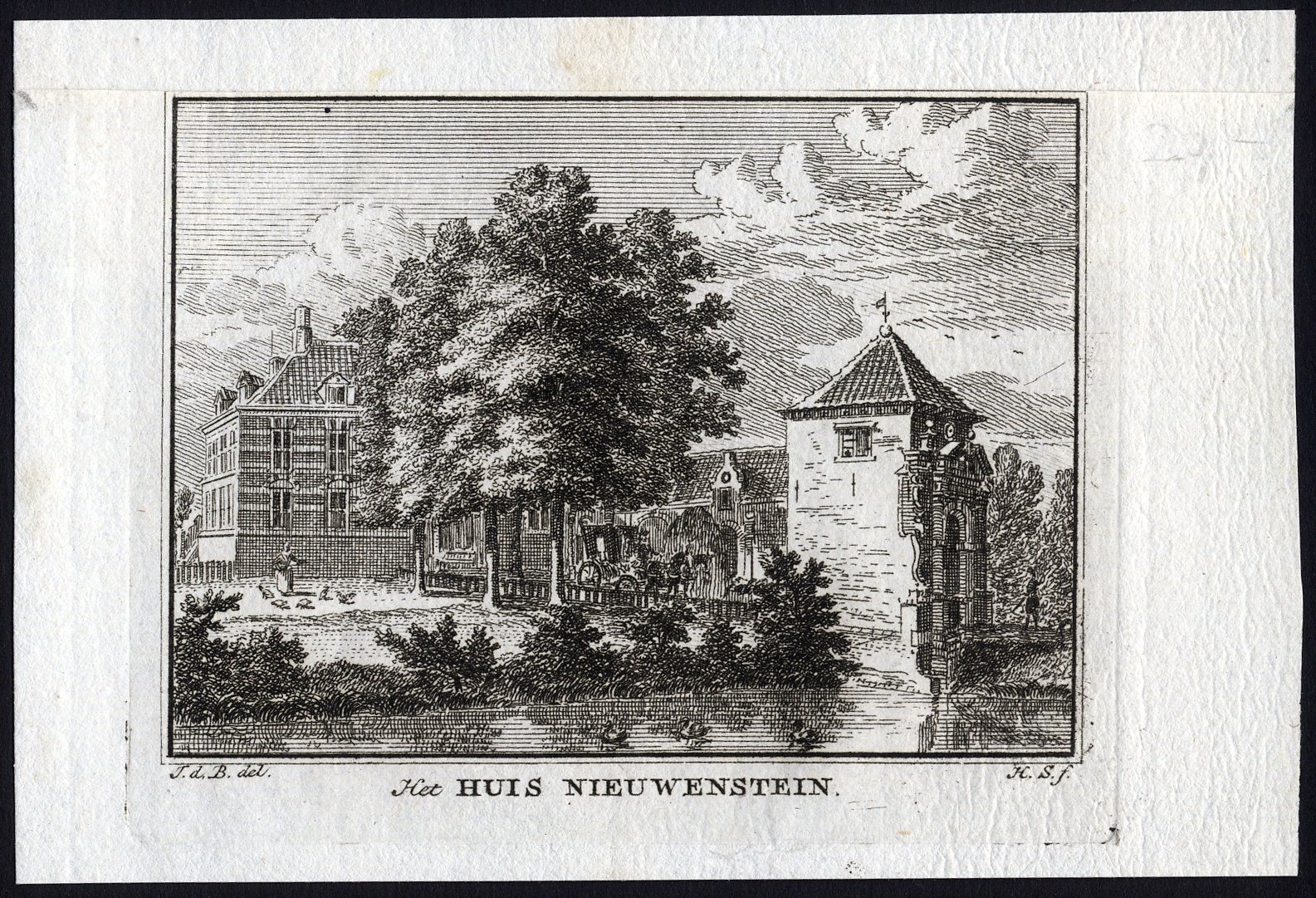 , Antique Print-NIEUWENSTEIN-CASTLE-Spilman-De Beijer-1746, Pictura Antique Prints