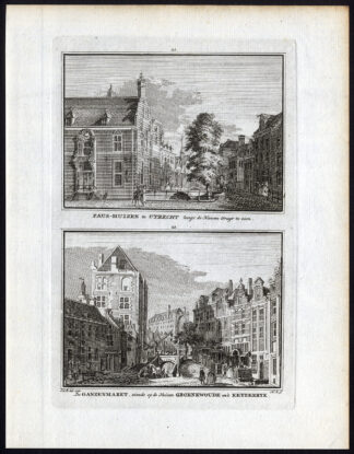 Antique Print-UTRECHT-PAUSHUIZE-GANZENMARKT-Spilman-De Beijer-1746