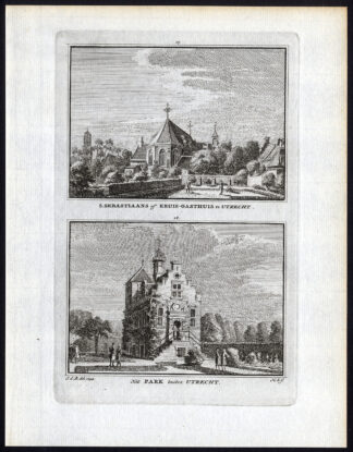 Antique Print-UTRECHT-SINT SEBASTIAANS-KRUIS GASTHUIS-PARK-Spilman-De Beijer-174