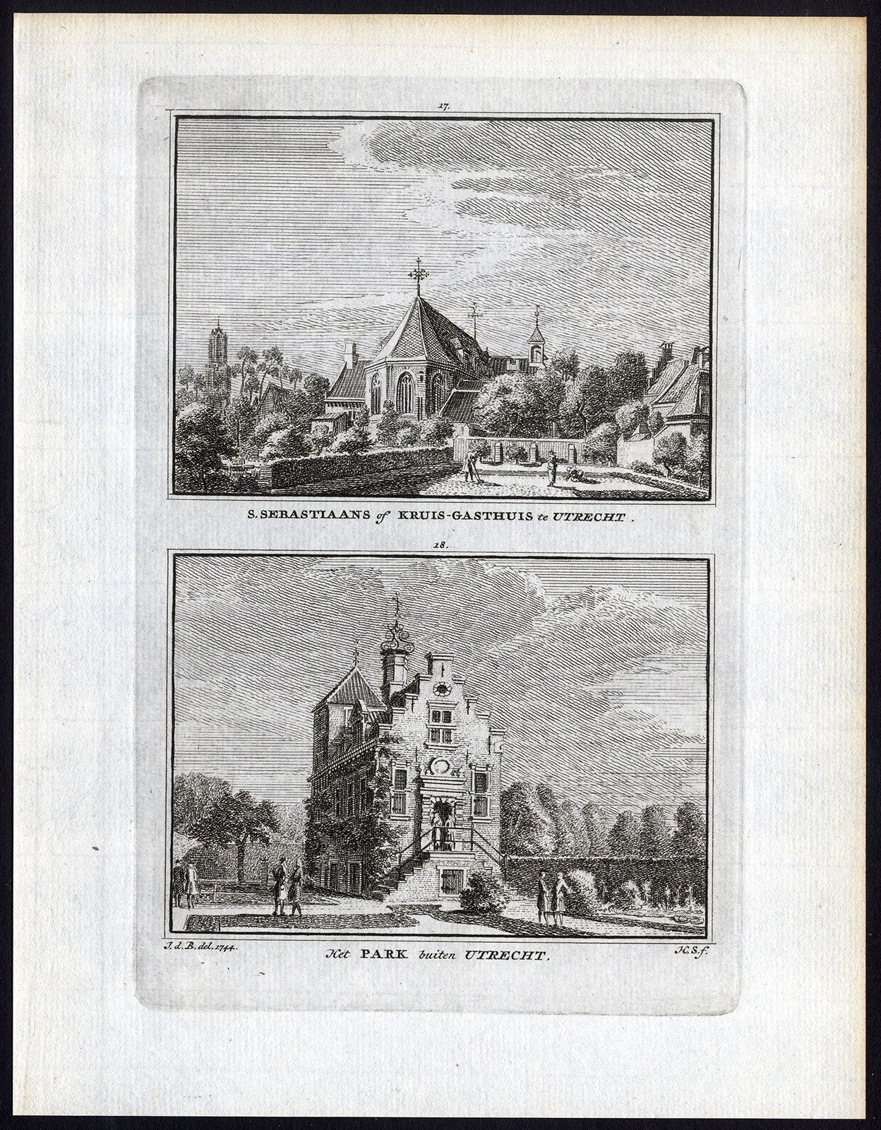 , Antique Print-UTRECHT-SINT SEBASTIAANS-KRUIS GASTHUIS-PARK-Spilman-De Beijer-174, Pictura Antique Prints
