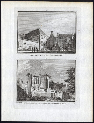 Antique Print-UTRECHT-DUITSE HUIS-CHURCH-Spilman-De Beijer-1746