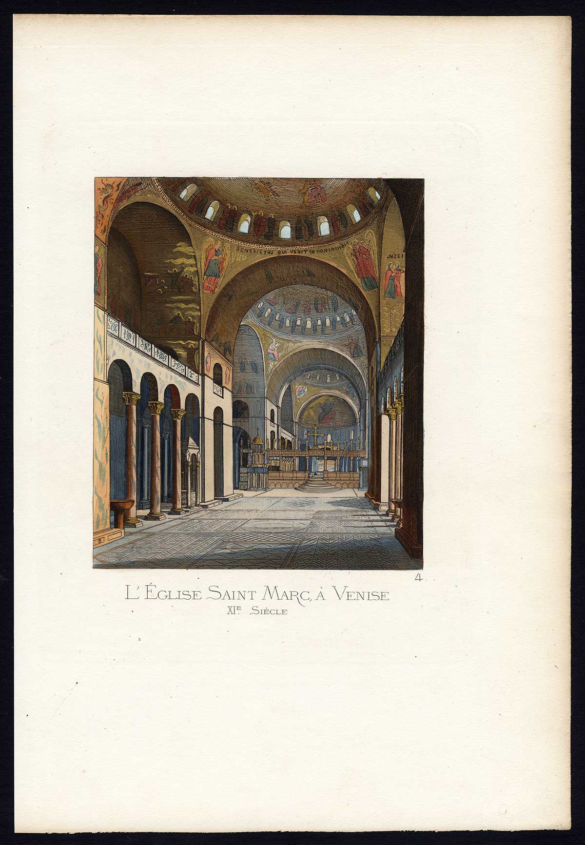 , Antique Print-ST MARK’S BASILICA-VENICE-MIDDLE AGES-PLATE 4-Bonnard-Mercuri-1860, Pictura Antique Prints