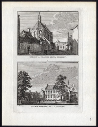 Antique Print-UTRECHT-SINT PAULUS ABBEY-HOF PROVINCIAAL-CHURCH-Spilman-De Beijer
