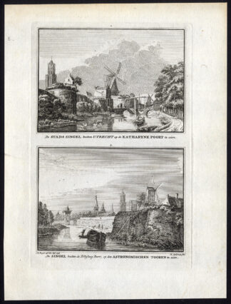 Antique Print-UTRECHT-SINGEL-CATHARIJNEPOORT-ASTRONOMISCHE TOREN-Spilman-De Beij