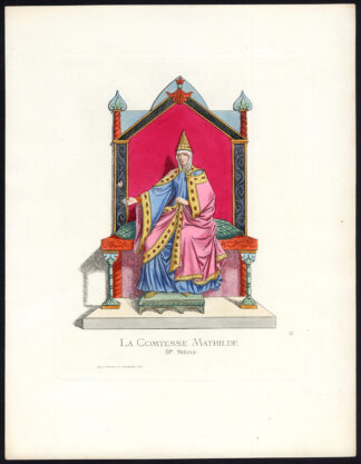 Antique Print-MATILDA OF TUSCANY-ITALY-MIDDLE AGES-PLATE 2-Bonnard-Mercuri-1860