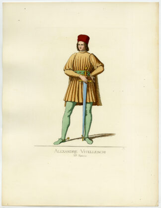 Antique Print-ALEXANDRE VITELLESCHI-ITALY-MIDDLE AGES-PL 3-Bonnard-Mercuri-1860