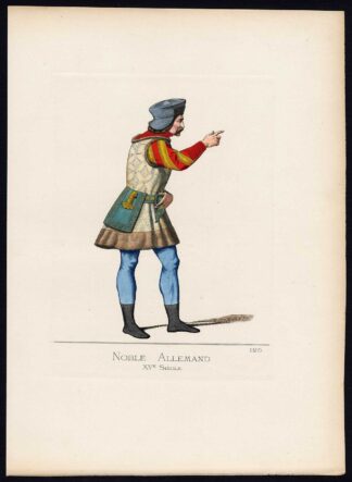 Antique Print-NOBLEMAN-GERMANY-RENAISSANCE-PLATE 126-Bonnard-Mercuri-1860