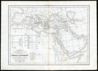 Antique Print-ANCIENT-DISPERSION-LINEAGE NOAH-Delamarche-1840