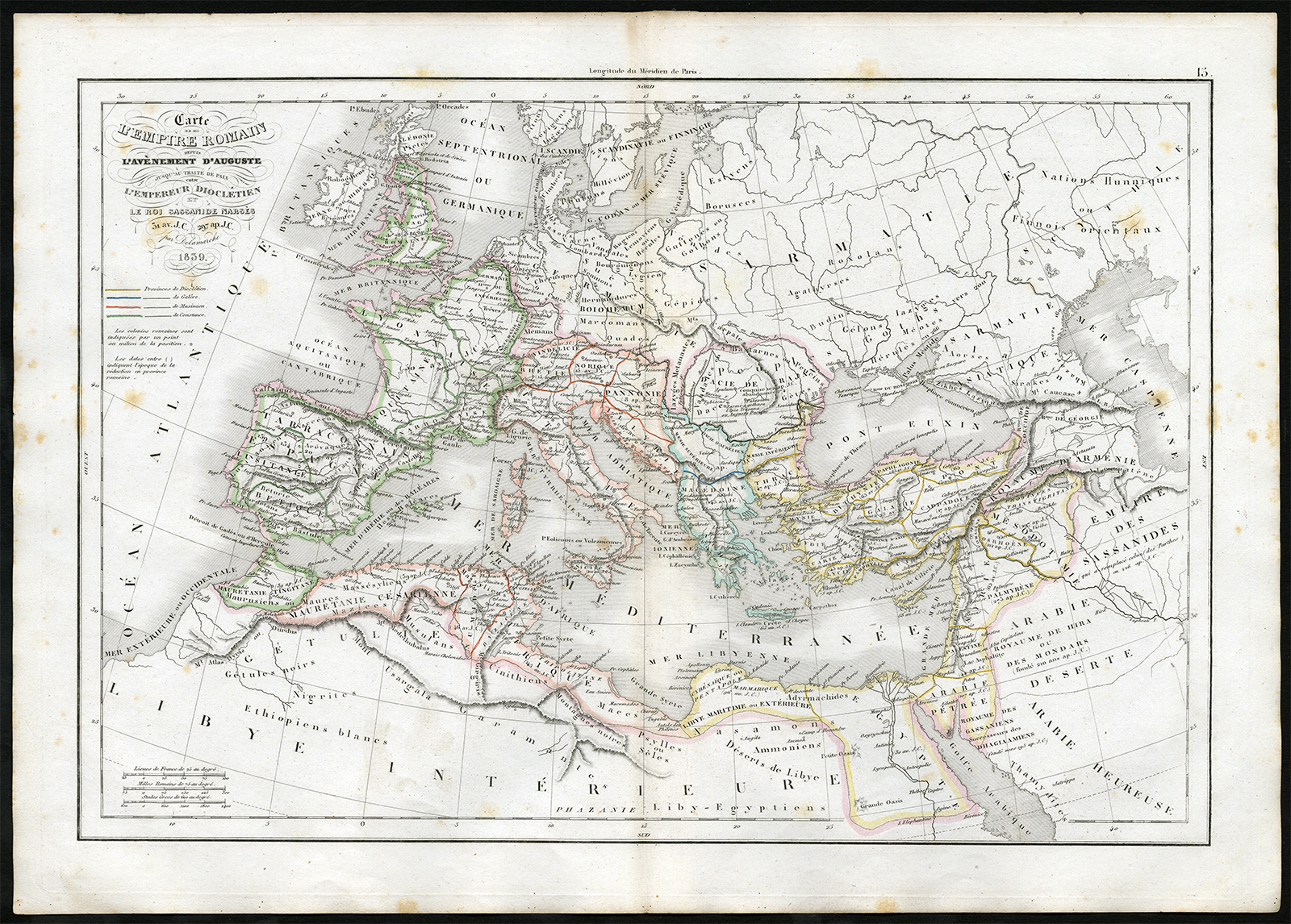, Antique Print-ROMAN-EMPIRE-EUROPE-MIDDLE EAST-Delamarche-1840, Pictura Antique Prints