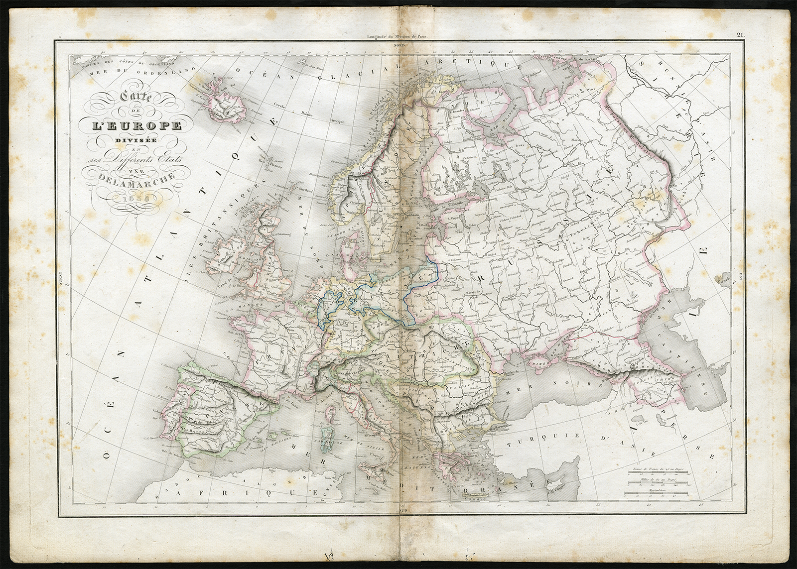 , Antique Print-EUROPE-STATES-Delamarche-1840, Pictura Antique Prints
