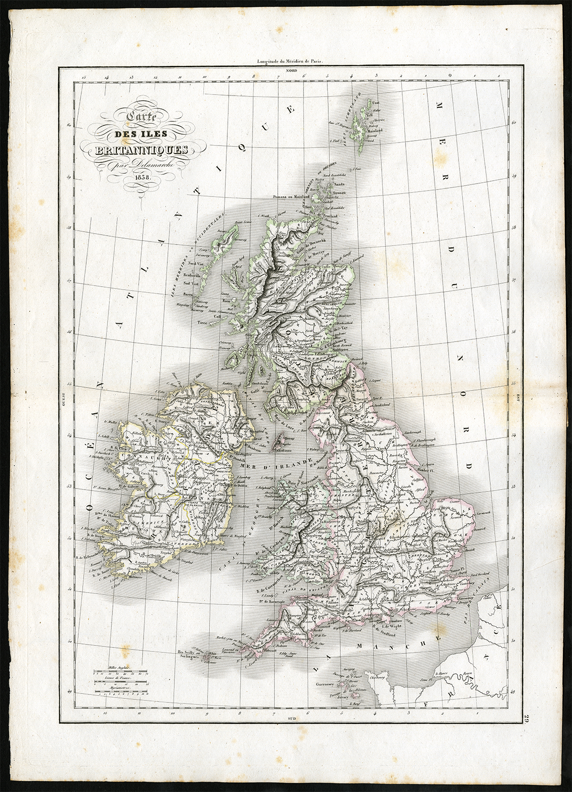 , Antique Print-BRITAIN-BRITISH ISLES-IRELAND-SCOTLAND-Delamarche-1840, Pictura Antique Prints