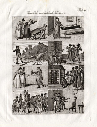 Antique Print-HUMAN BEHAVIOUR-RESPONSE-Czech-1844