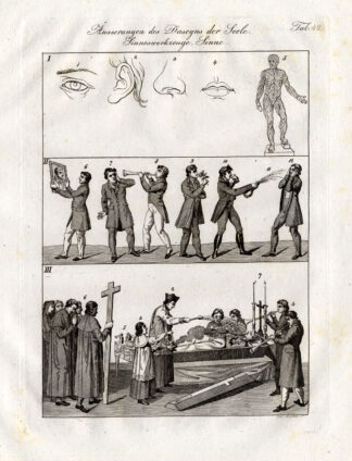 Antique Print-SOUL-HUMAN SENSES-BURIAL-Czech-1844