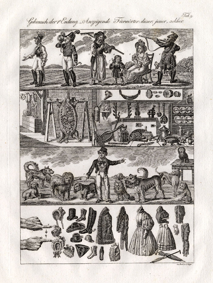 , Antique Print-MILITARY-BUTCHER-DOGS-CLOTHING-Czech-1844, Pictura Antique Prints