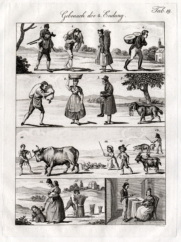 , Antique Print-COSTUME-DOG-COW-GOAT-Czech-1844, Pictura Antique Prints