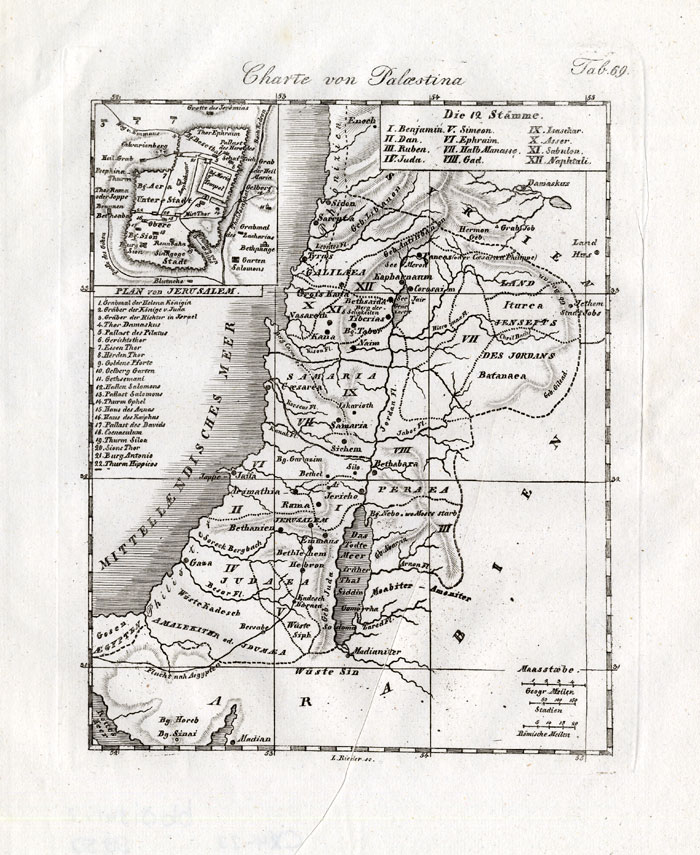 Bb01341 2 416x508 Antique Map-PALESTINE-JERUSALEM-ISRAEL-Czech-1844