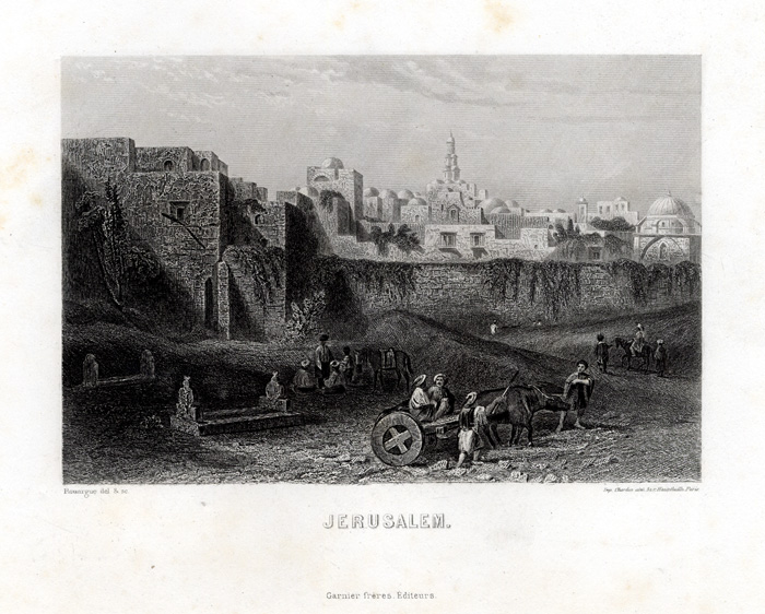 , Antique Print-JERUSALEM-ISRAEL-Gregoire-Rouargue-1876, Pictura Antique Prints