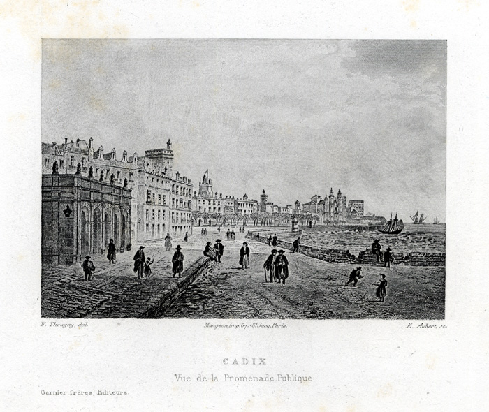 , Antique Print-CADIZ-SPAIN-Gregoire-Thougny-1876, Pictura Antique Prints