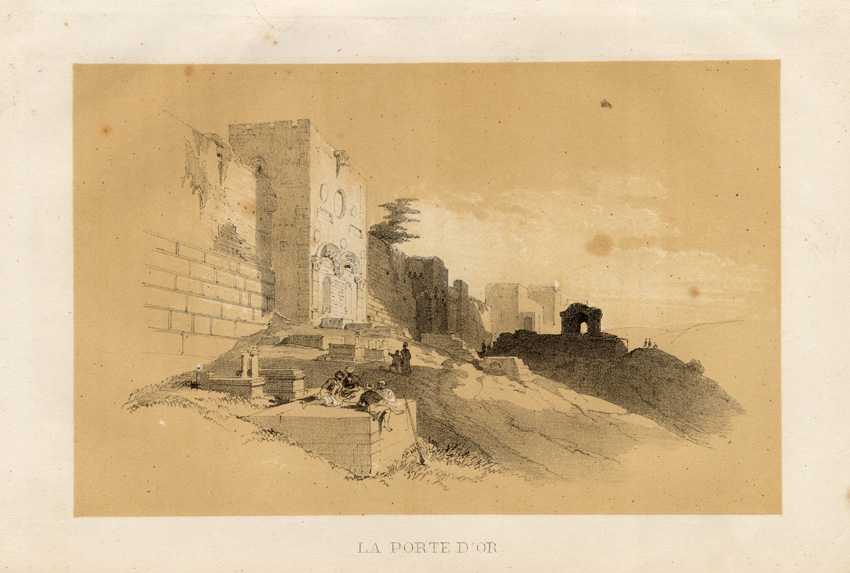 Bb05295 416x280 Antique Print-GOLDEN GATE-JERUSALEM-ISRAEL-Roberts-1847