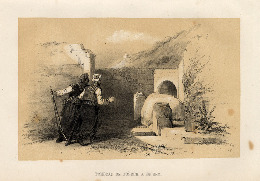 , Antique Print-SHECHEM-PALESTINE-JOSEPH-Roberts-1847, Pictura Antique Prints